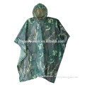 Camouflage pvc rain poncho
